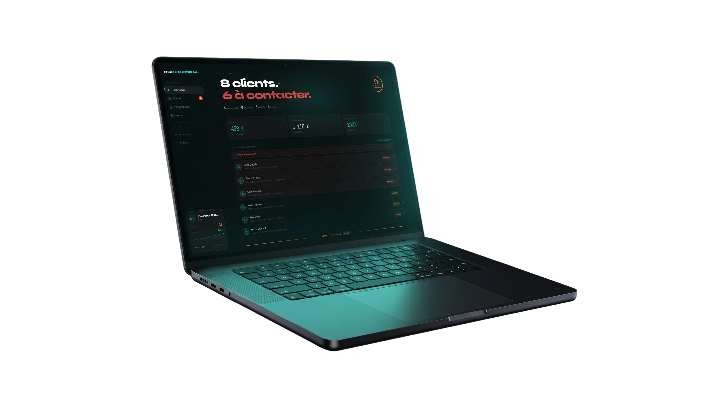 Dashboard coach RB Perform